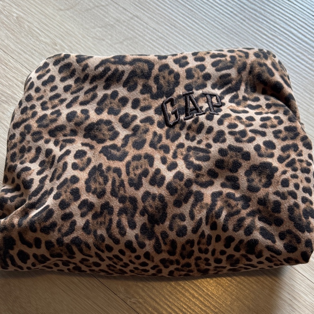 GAP Leopard-Print Brown & Black Hooded Sweatshirt - Picture 2 of 2